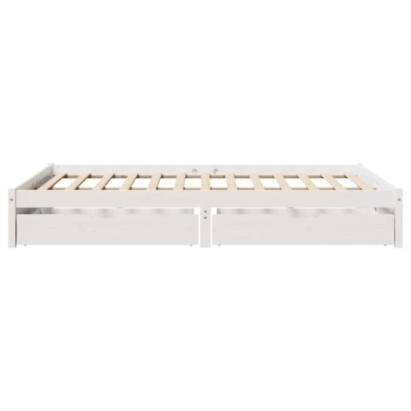 vidaXL Posteľ bez matraca biela 140x200 cm masívna borovica – Obrázok 5