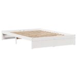 vidaXL Posteľ bez matraca biela 140x200 cm masívna borovica – Obrázok 7