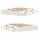 vidaXL Posteľ bez matraca biela 140x200 cm masívna borovica – Obrázok 9