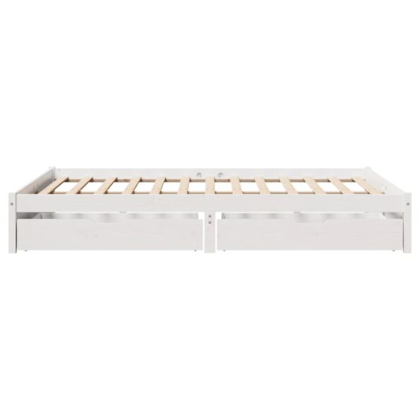 vidaXL Posteľ bez matraca biela 160x200 cm masívna borovica – Obrázok 5