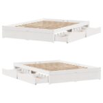 vidaXL Posteľ bez matraca biela 160x200 cm masívna borovica – Obrázok 9