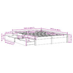 vidaXL Posteľ bez matraca biela 160x200 cm masívna borovica – Obrázok 11