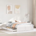 vidaXL Posteľ bez matraca biela 160x200 cm masívna borovica