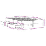 vidaXL Posteľ bez matraca biely 135x190 cm masívna borovica – Obrázok 11