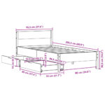 vidaXL Posteľ bez matraca biely 150x200 cm masívna borovica – Obrázok 12