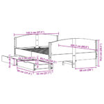 vidaXL Posteľ bez matraca biela 140x200 cm masívna borovica – Obrázok 12