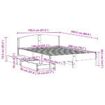 vidaXL Posteľ bez matraca biela 140x200 cm masívna borovica – Obrázok 11