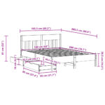 vidaXL Posteľ bez matraca biela 160x200 cm masívna borovica – Obrázok 11