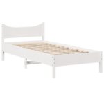 vidaXL Posteľný rám so zásuvkami biely 75x190 cm borovicový masív – Obrázok 5