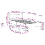 vidaXL Posteľný rám so zásuvkami biely 75x190 cm borovicový masív – Obrázok 11
