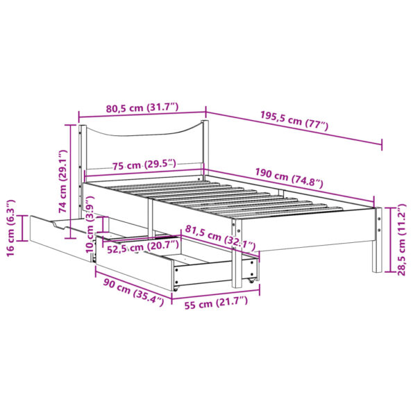 VXL8721102943195_g_en_hd_9.jpg vidaXL Posteľný rám so zásuvkami biely 75x190 cm borovicový masív – Obrázok 11