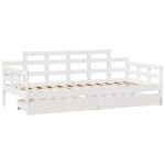 vidaXL Denná posteľ zásuvky biela 90x200 cm masívna borovica – Obrázok 3