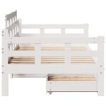 vidaXL Denná posteľ zásuvky biela 90x200 cm masívna borovica – Obrázok 5