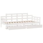 vidaXL Denná posteľ zásuvky biela 90x200 cm masívna borovica – Obrázok 9