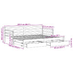 vidaXL Vysúvacia denná posteľ so zásuvkami 90x200 cm masívna borovica – Obrázok 12