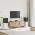 vidaXL Stojany na reproduktor 2 ks biele 30x30x40 cm kompozitné drevo