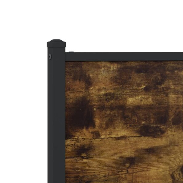 vidaXL Kovový posteľný rám s čelom dymový dub 90x200 cm – Obrázok 9