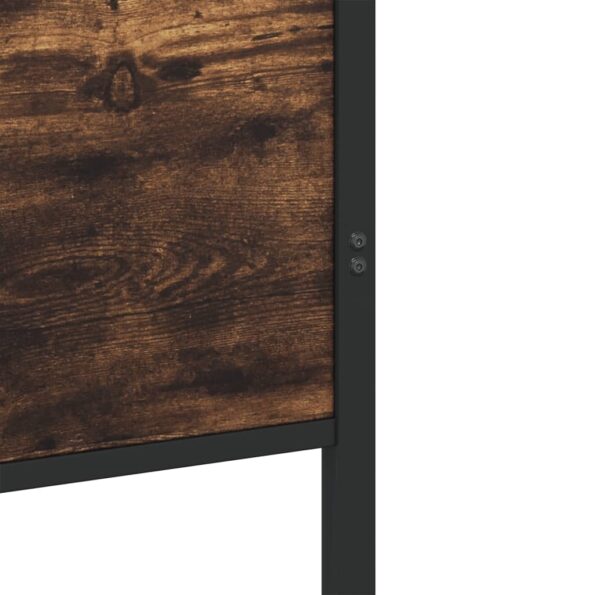vidaXL Posteľný rám s predným a zadným čelom kov dymový dub 90x200 cm – Obrázok 8