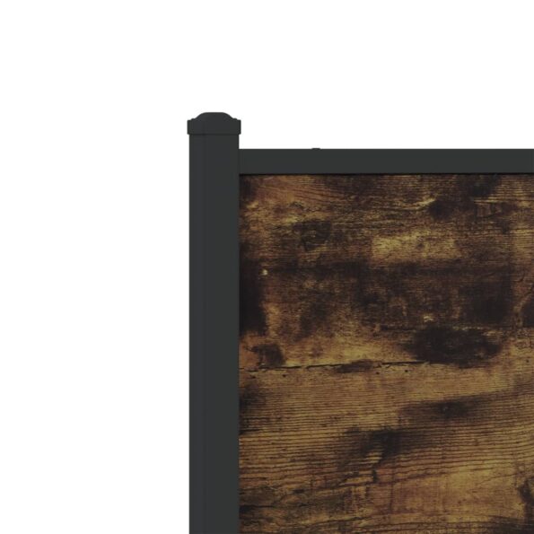 vidaXL Posteľný rám s predným a zadným čelom kov dymový dub 90x200 cm – Obrázok 9