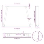 vidaXL Nohy jedálenského stola V-Shape 2 ks Biela 40x(30-31,3) cm Oceľ – Obrázok 10