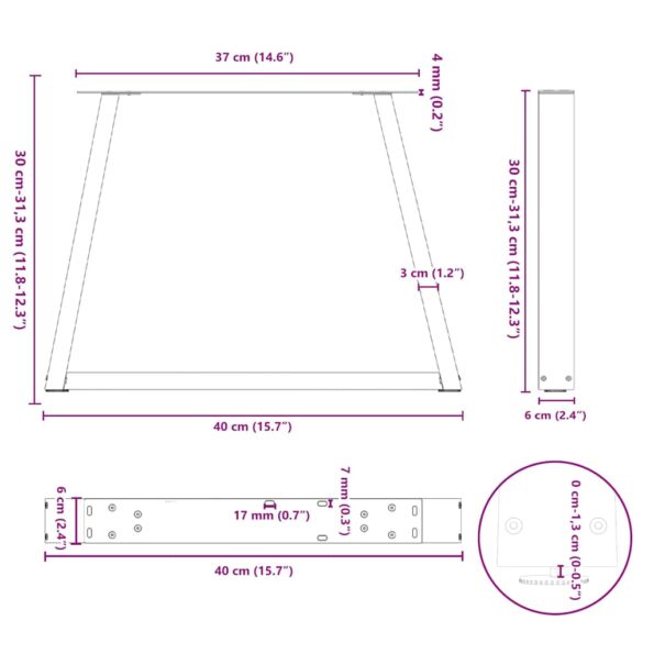 VXL8721102956904_g_en_hd_9.jpg vidaXL Nohy jedálenského stola V-Shape 2 ks Biela 40x(30-31,3) cm Oceľ – Obrázok 10