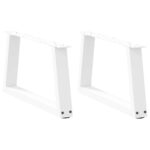 vidaXL Nohy jedálenského stola V-Shape 2 ks Biela 60x(30-31,3) cm Oceľ
