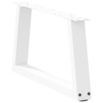 vidaXL Nohy jedálenského stola V-Shape 2 ks Biela 60x(30-31,3) cm Oceľ – Obrázok 4