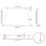 vidaXL Nohy jedálenského stola V-Shape 2 ks Biela 60x(30-31,3) cm Oceľ – Obrázok 10