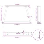 vidaXL Nohy konferenčného stolíka v tvare V, 2 ks, antracitové, 70 x (30-31,3) cm, oceľ – Obrázok 10