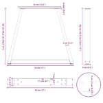 vidaXL Nohy jedálenského stola V-Shape 2 ks Čierna 38x(42-43,3) cm – Obrázok 10
