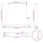 vidaXL Nohy jedálenského stola V-Shape 2 ks Antracit 38x(42-43,3) cm – Obrázok 10