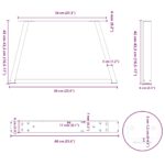 vidaXL Nohy jedálenského stola V-Shape 2 ks Čierna 60x(42-43,3) cm – Obrázok 10