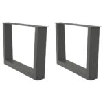 vidaXL Nohy konferenčného stolíka v tvare V, 2 ks, antracitové, 60 x (30-31,3) cm, oceľ