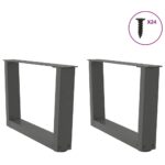 vidaXL Nohy konferenčného stolíka v tvare V, 2 ks, antracitové, 60 x (30-31,3) cm, oceľ – Obrázok 3