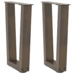 vidaXL Nohy jedálenského stola V-Shape 2 ks Prírodná oceľ