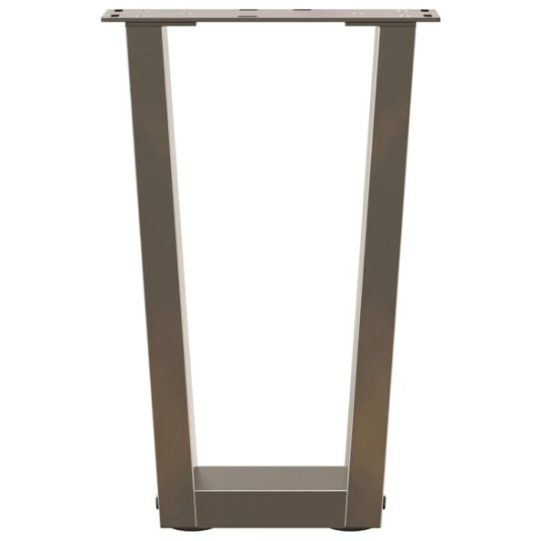 vidaXL Nohy jedálenského stola V-Shape 2 ks Prírodná oceľ – Obrázok 5