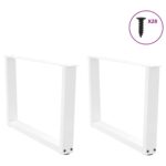 vidaXL Nohy konferenčného stolíka v tvare V, 2 ks, biele, 70 x (42-43,3) cm, oceľové – Obrázok 4