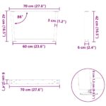 vidaXL Nohy konferenčného stolíka v tvare V, 2 ks, biele, 70 x (42-43,3) cm, oceľové – Obrázok 10