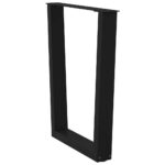 vidaXL Nohy jedálenského stola V-Shape 2 ks Čierna 60x(72-73,3)cm Oceľ – Obrázok 4