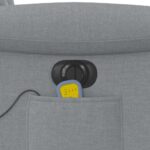 vidaXL Elektrické masážne sklápacie kreslo bledosivé látkové – Obrázok 12