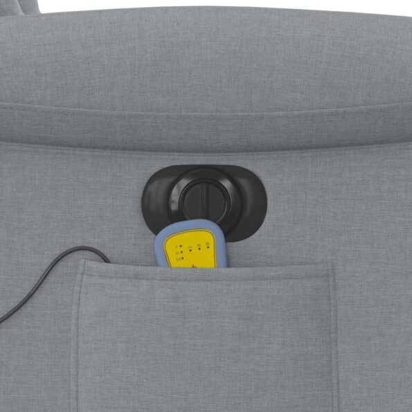 vidaXL Elektrické masážne sklápacie kreslo bledosivé látkové – Obrázok 12