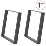 vidaXL Nohy jedálenského stola v tvare U 2 ks Antracit 80x(72-73) cm