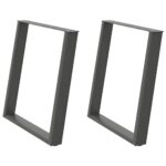 vidaXL Nohy jedálenského stola v tvare U 2 ks Antracit 80x(72-73) cm – Obrázok 2