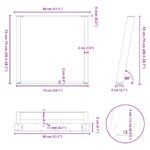 vidaXL Nohy jedálenského stola v tvare U 2 ks Antracit 80x(72-73) cm – Obrázok 10