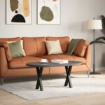 vidaXL Nohy konferenčného stolíka X-Shaped 2 ks Čierna 28x(42-43) cm – Obrázok 2