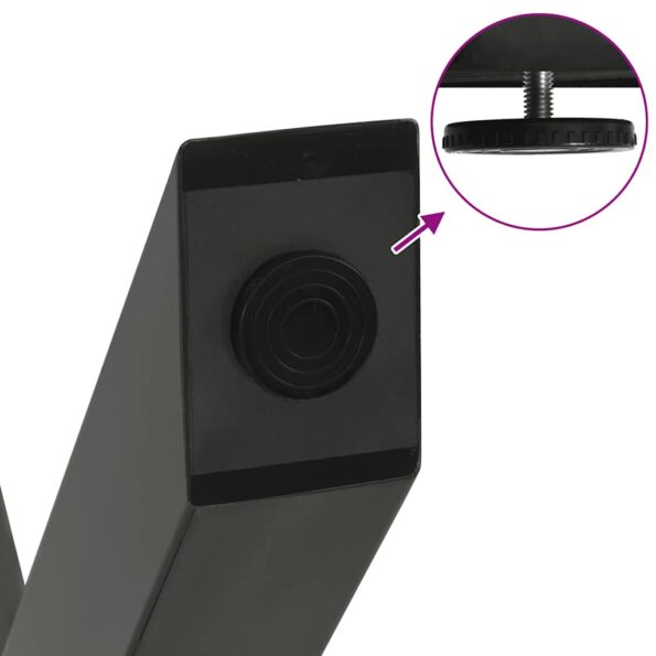 vidaXL Nohy konferenčného stolíka X-Shaped 2 ks Antracit 50x(30-31) cm – Obrázok 9