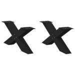 vidaXL Nohy konferenčného stolíka X-Shaped 2 ks Čierna 70x(30-31) cm