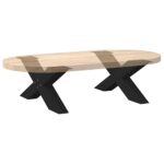 vidaXL Nohy konferenčného stolíka X-Shaped 2 ks Čierna 70x(30-31) cm – Obrázok 8