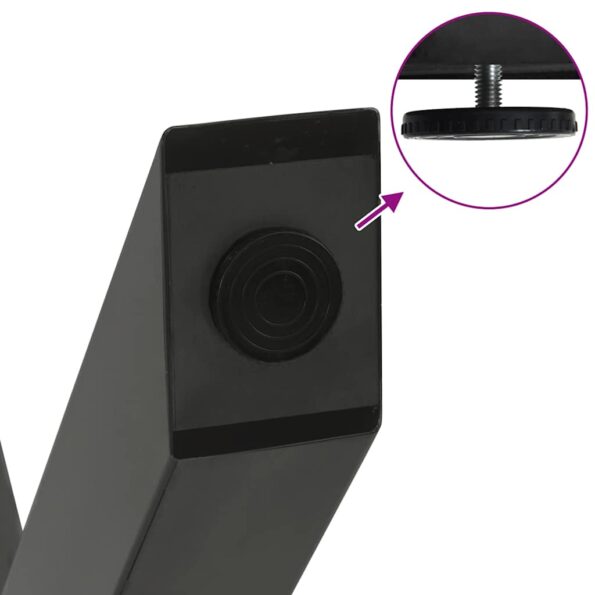 vidaXL Nohy konferenčného stolíka X-Shaped 2 ks Antracit 70x(30-31) cm – Obrázok 9