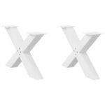 vidaXL Nohy konferenčného stolíka X-Shaped 2 ks Biela 70x(42-43) cm